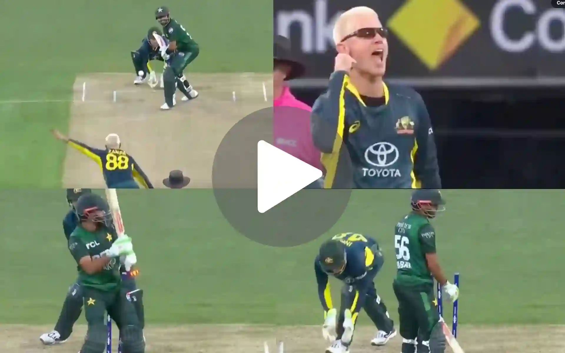 [Watch] Babar Azam's Poor Technique Exposed As Adam Zampa Runs Through His Defence